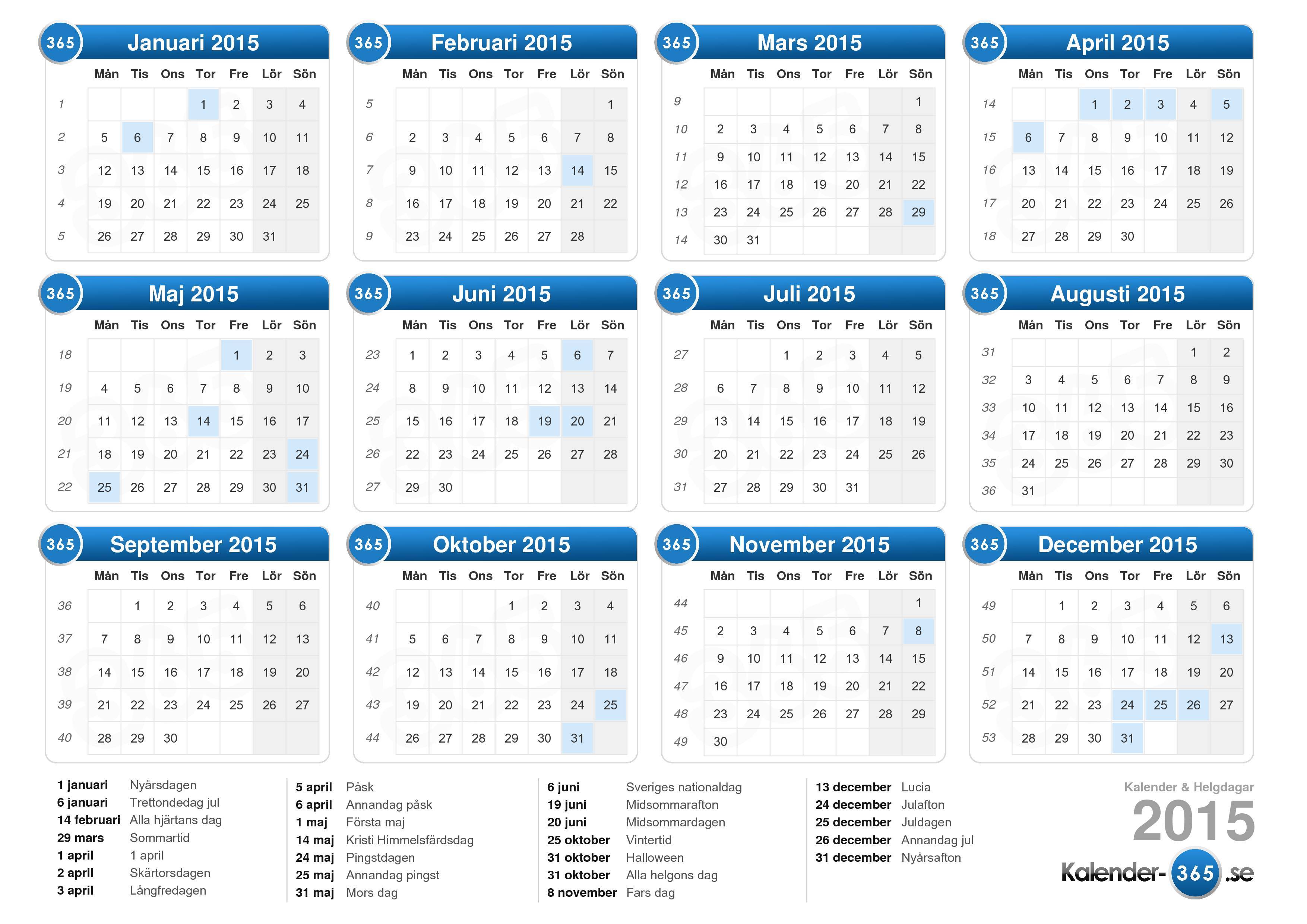 Bildresultat för veckokalender 2015