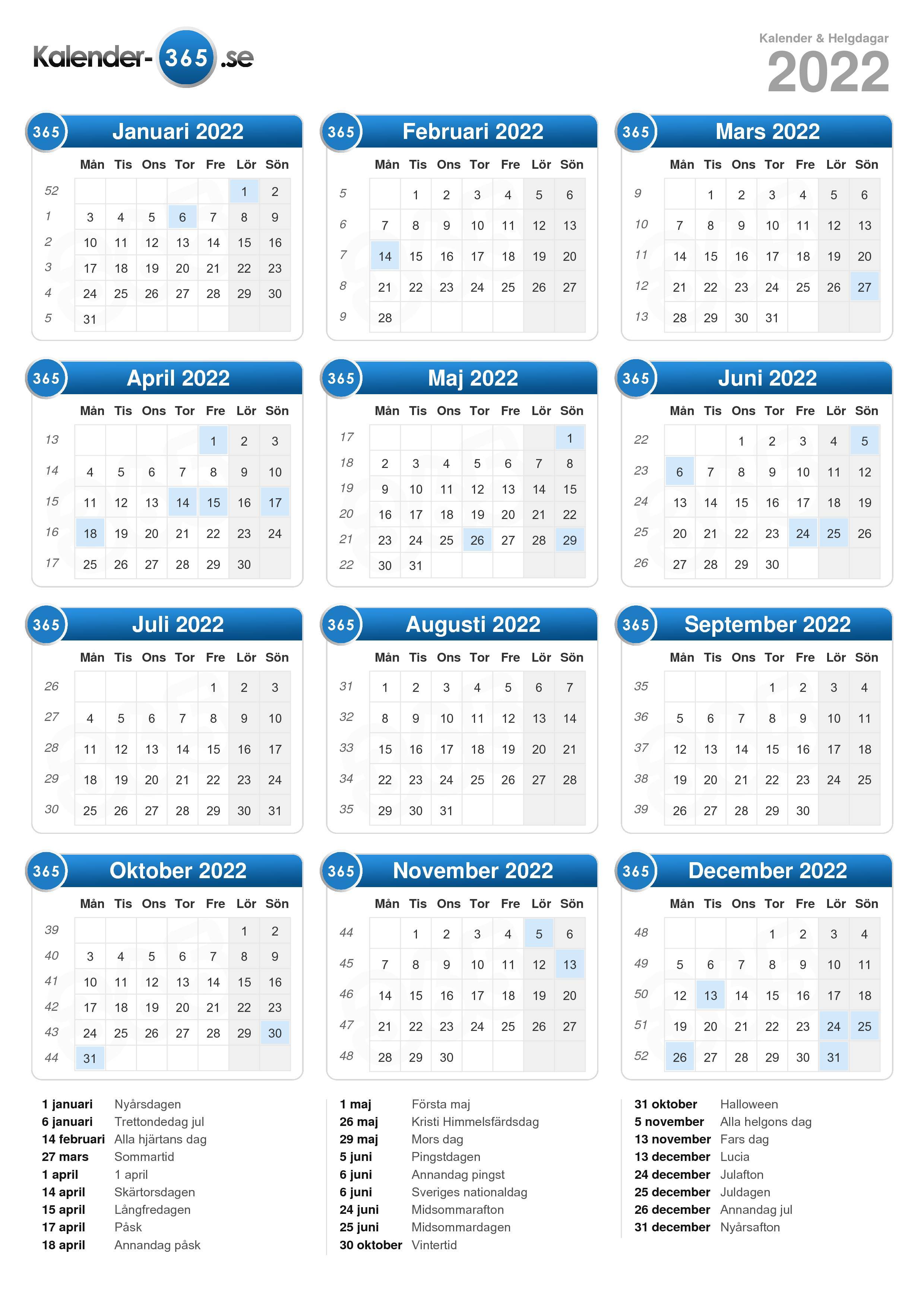 Kalender 2022