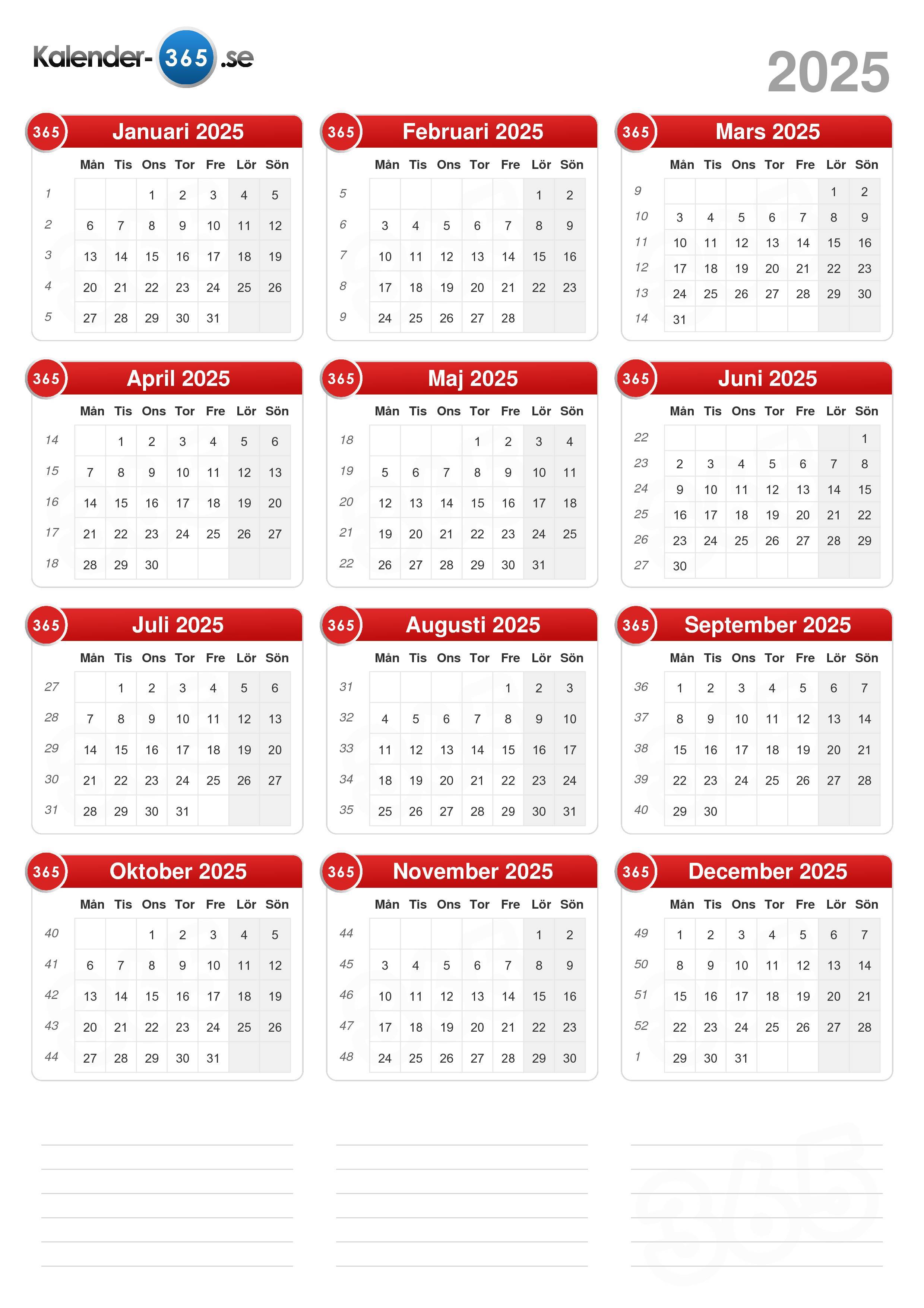 Kalender 2025